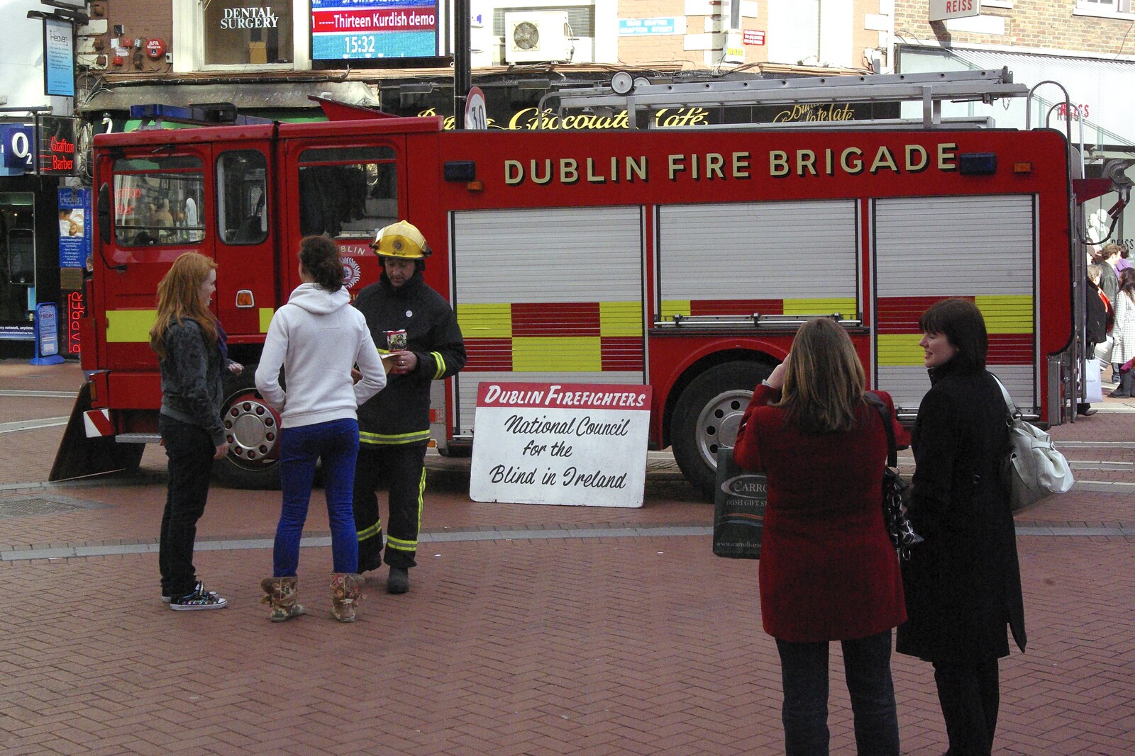 The Dublin Fire Brigade engine from Easter in Dublin, Ireland - 21st March 2008