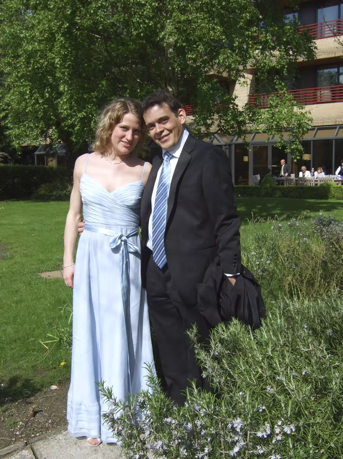 Anne and Hani in a garden, from Hani's Stag Beers and a Punting Trip on the Cam, Cambridge - 1st May 2008