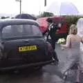 The couple get into a British taxi, Paul and Jenny's Wedding, Tralee, County Kerry, Ireland - 3rd May 2008