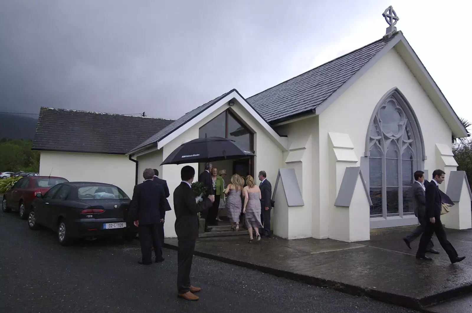 A church in the rain, from Paul and Jenny's Wedding, Tralee, County Kerry, Ireland - 3rd May 2008