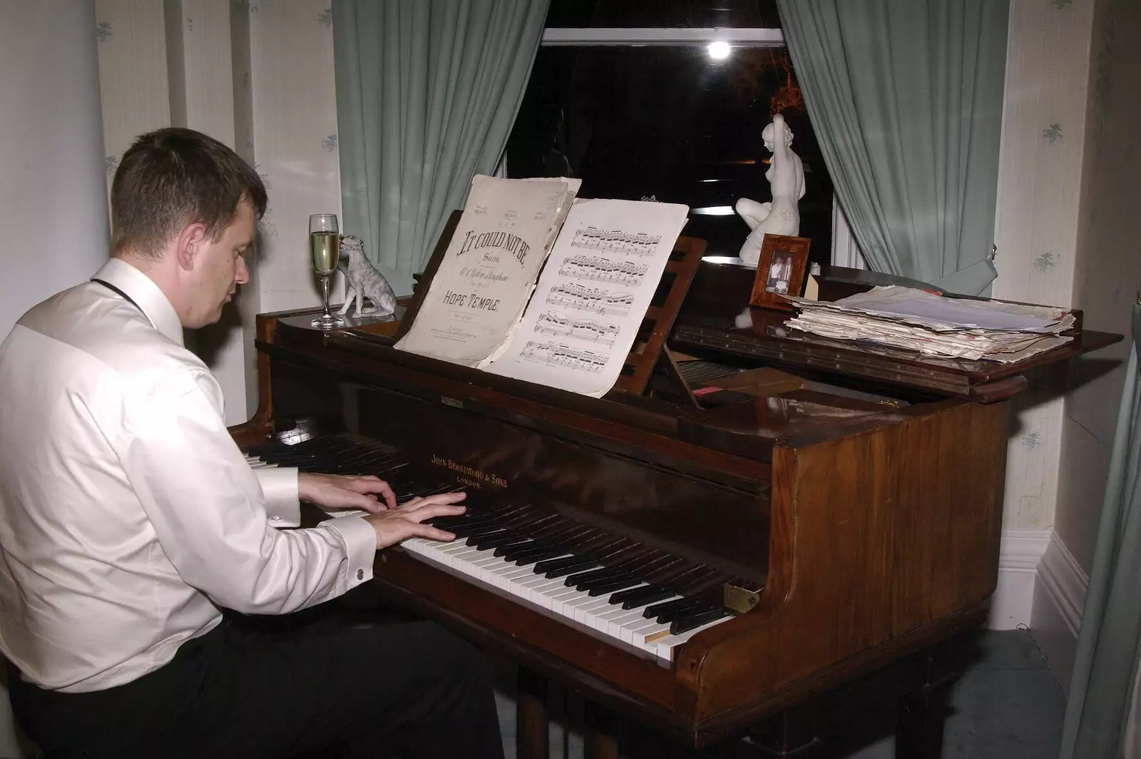 Nosher plays piano, from Paul and Jenny's Wedding, Tralee, County Kerry, Ireland - 3rd May 2008