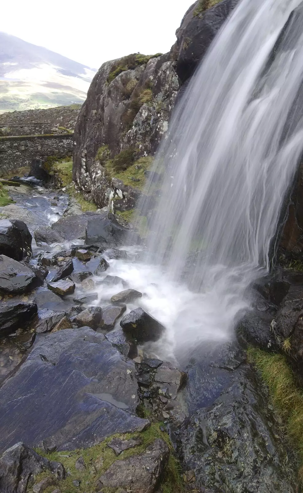 Connor Pass waterfall, from Connor Pass, Slea Head and Dingle, County Kerry, Ireland - 4th May 2008