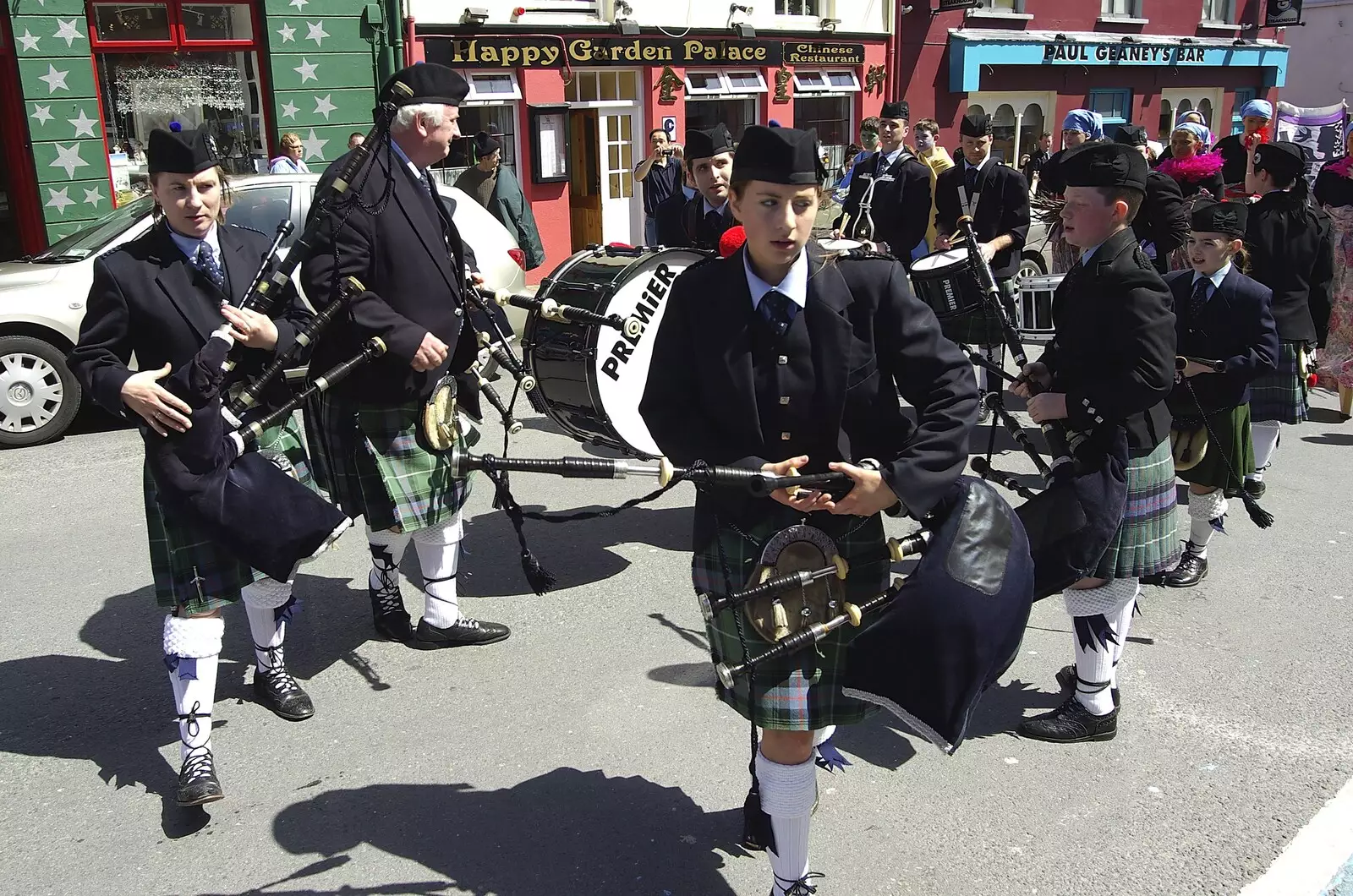 A bagpipe band, from Connor Pass, Slea Head and Dingle, County Kerry, Ireland - 4th May 2008