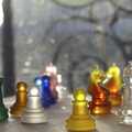 2008 Coloured glass chess pieces