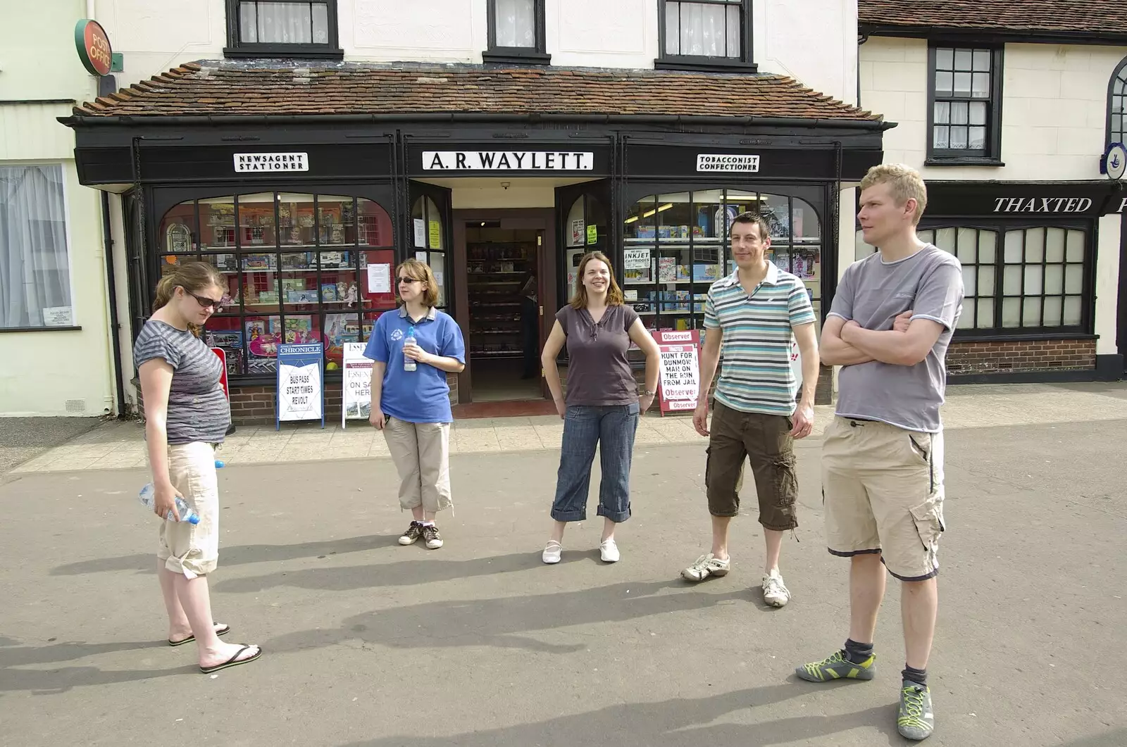 Hanging around outside Waylett's shop , from The BSCC Weekend Away, Thaxted, Essex - 10th May 2008