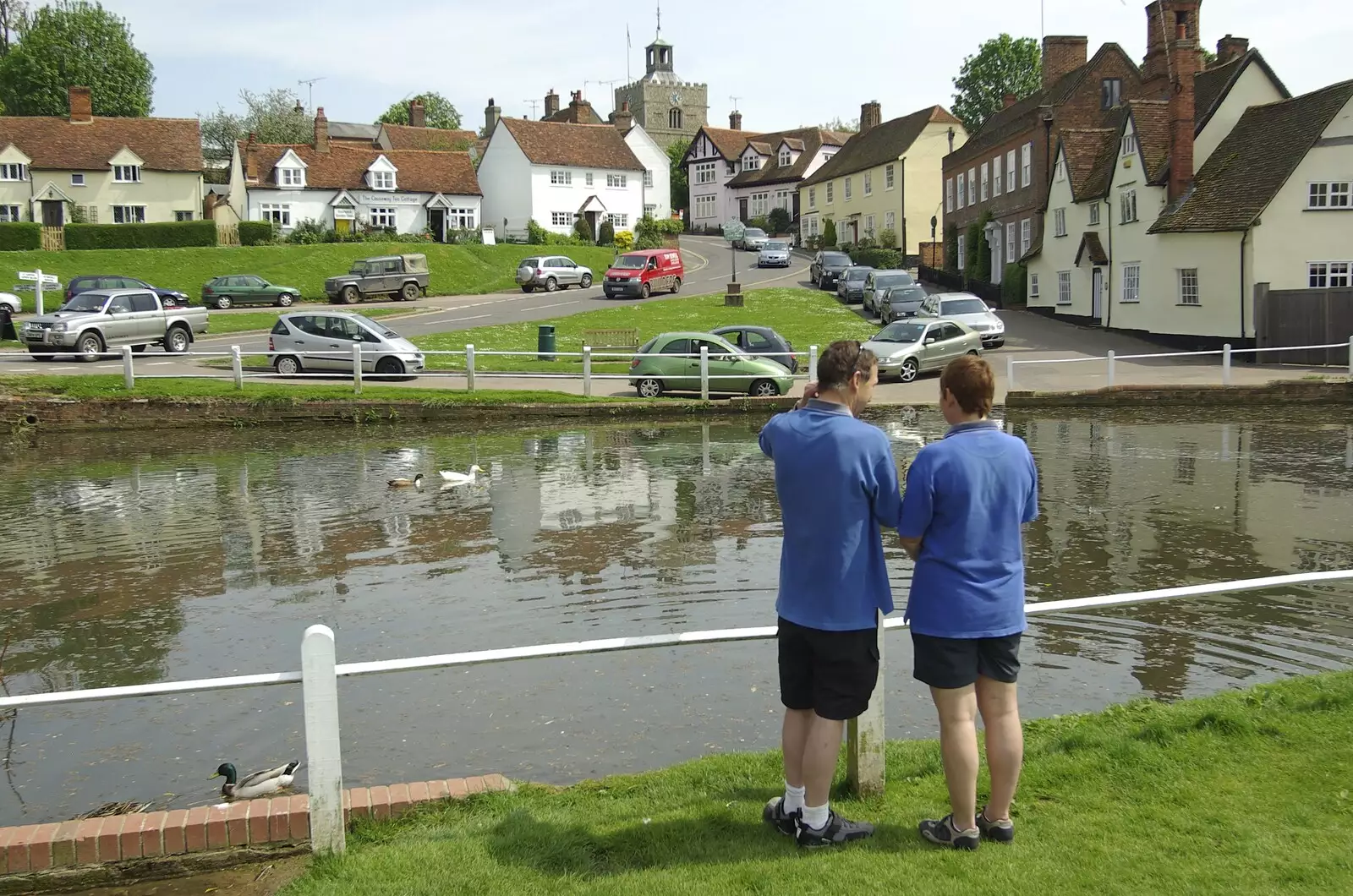 Apple and Pippa look out over Finchingfield, from The BSCC Weekend Away, Thaxted, Essex - 10th May 2008