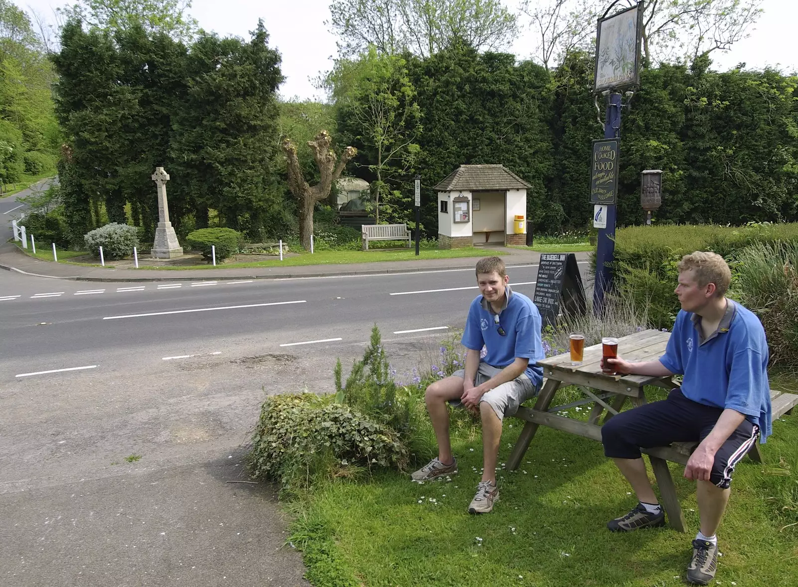 The Boy Phil and Bill outside the Bluebell, from The BSCC Weekend Away, Thaxted, Essex - 10th May 2008