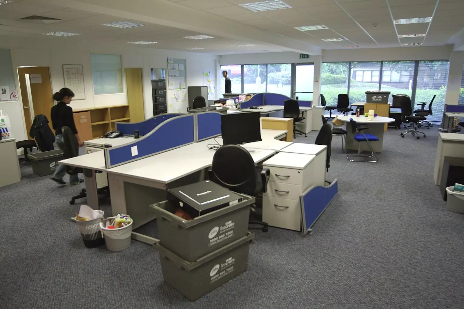 Crates are readied in the Taptu office, from Cambridge and Hoxne Beer Festivals, and Mill Road Dereliction - 26th May 2008