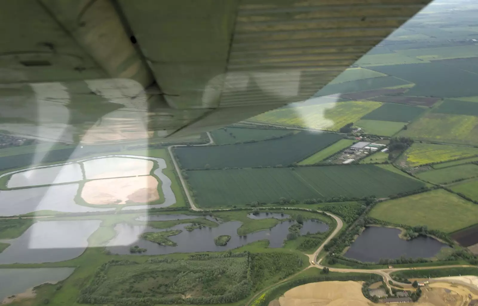 Some flooded fields, from Nosher Flies a Plane, Cambridge Airport, Cambridge - 28th May 2008