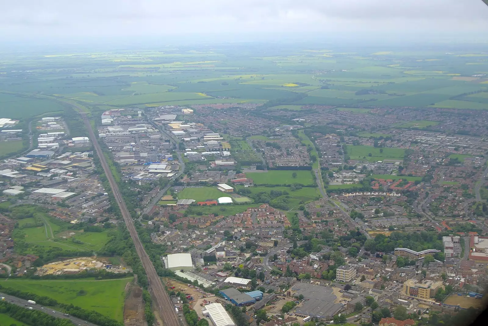 Huntingdon Industrial estates, from Nosher Flies a Plane, Cambridge Airport, Cambridge - 28th May 2008