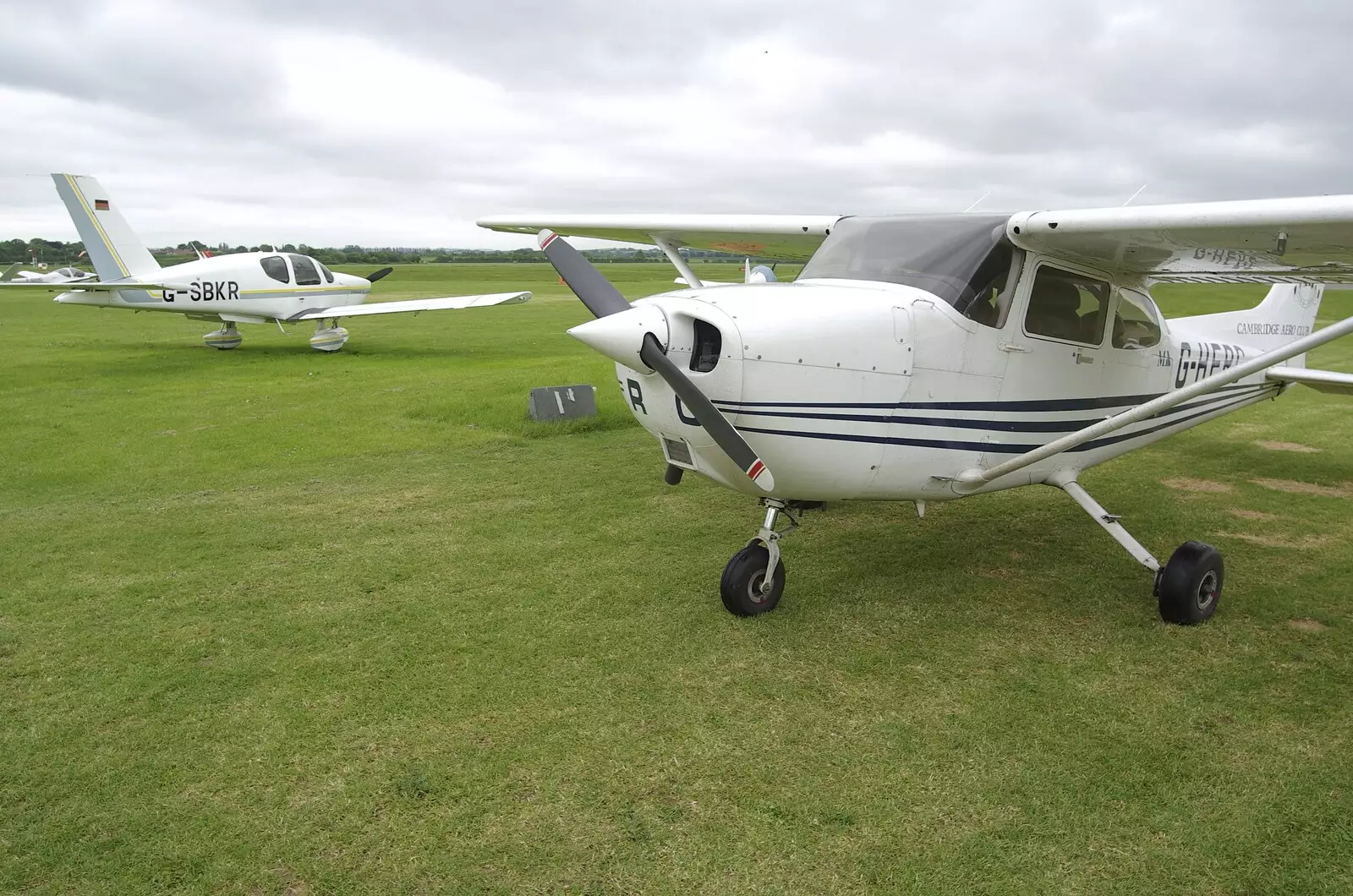 Our Cessna - G-HERC - on the ground, from Nosher Flies a Plane, Cambridge Airport, Cambridge - 28th May 2008