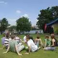 A group of teenagers hang out, enjoy the music and text each other, Morris Dancing, and Rick Wakeman Opens the Park Pavillion Mural, Diss, Norfolk - 30th May 2008