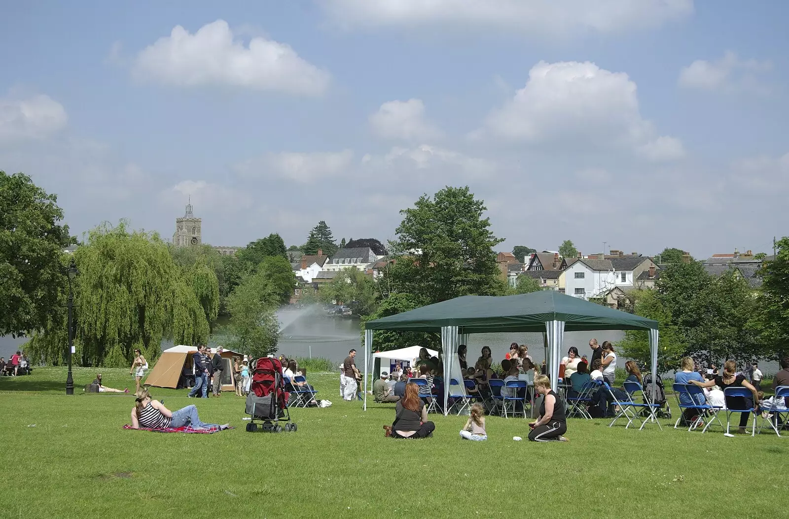 A view over 'Big Park' and Diss Mere, from Morris Dancing, and Rick Wakeman Opens the Park Pavillion Mural, Diss, Norfolk - 30th May 2008