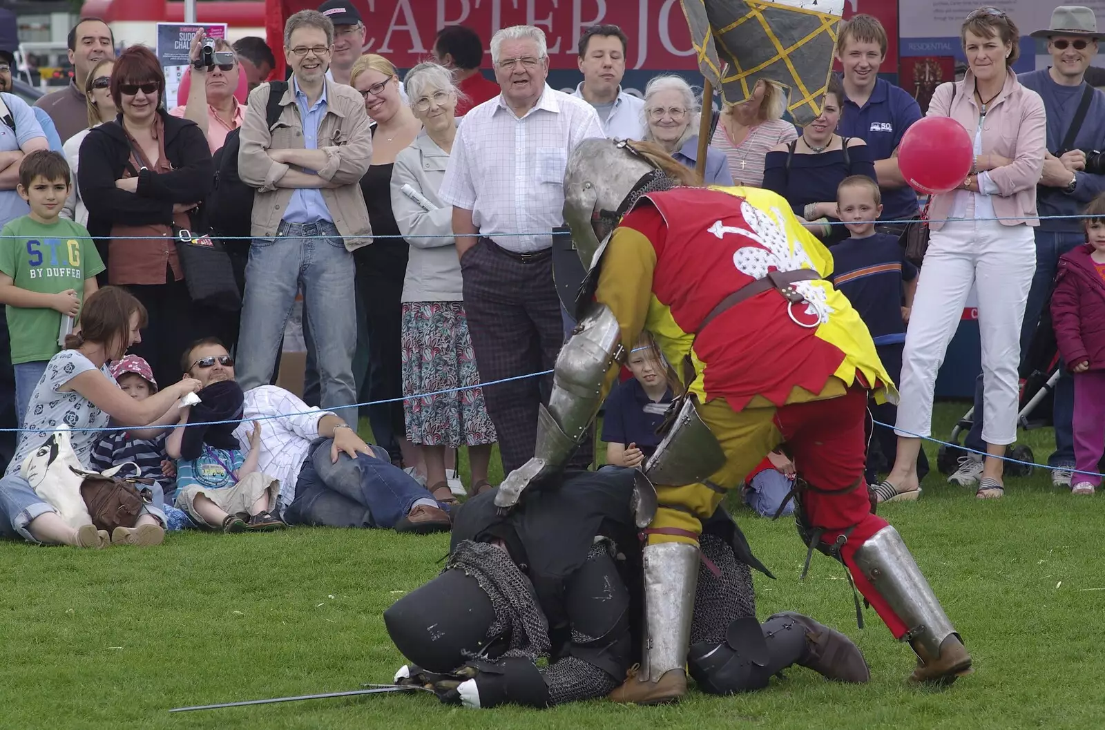 A knight is down, from A New Bedroom, and The Cambridge County Show, Parker's Piece, Cambridge and Brome - 14th June 2008