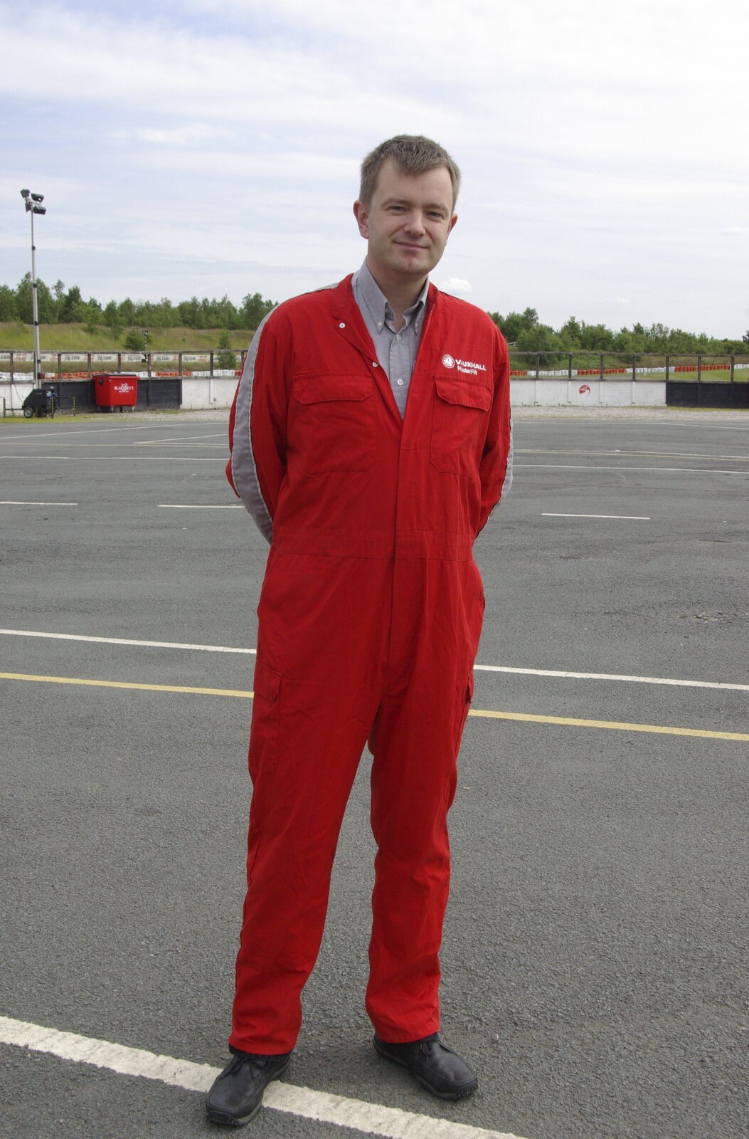 Driving a Racing Car, Three Sisters Racetrack, Wigan, Lancashire - 24th June 2008: Nosher in overalls at the Three Sisters Racetrack