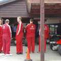A scrum of drivers by the garage, Driving a Racing Car, Three Sisters Racetrack, Wigan, Lancashire - 24th June 2008