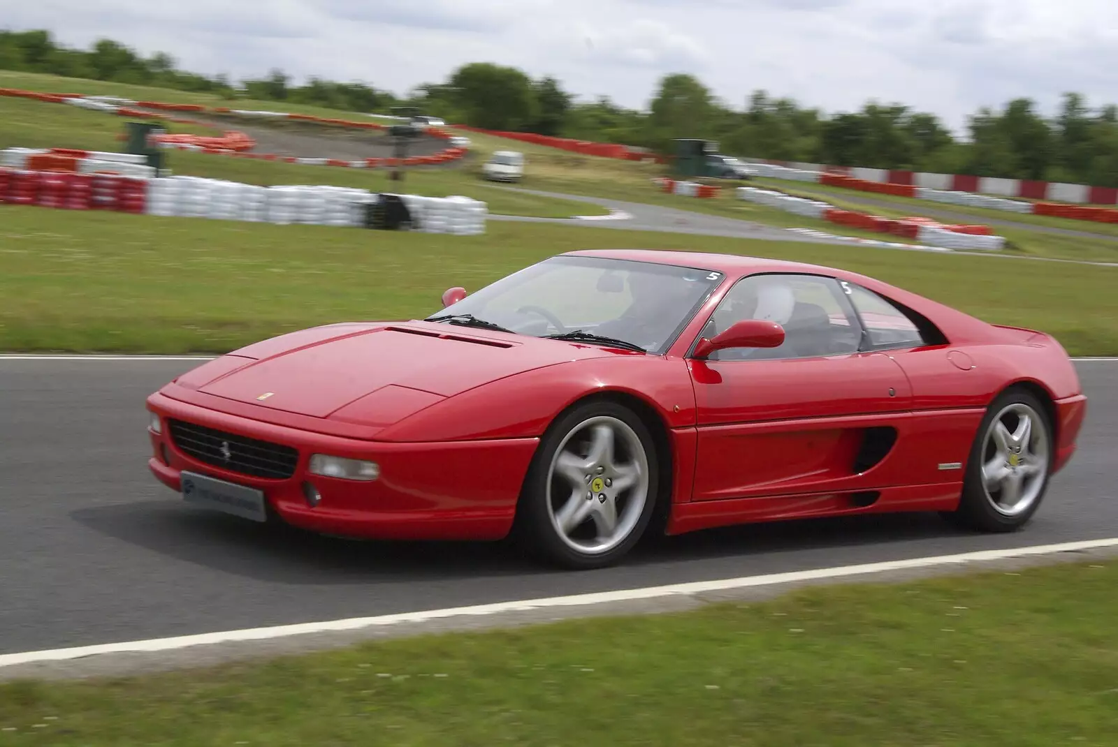 Action view of another Ferrari 350 on its way around, from Driving a Racing Car, Three Sisters Racetrack, Wigan, Lancashire - 24th June 2008