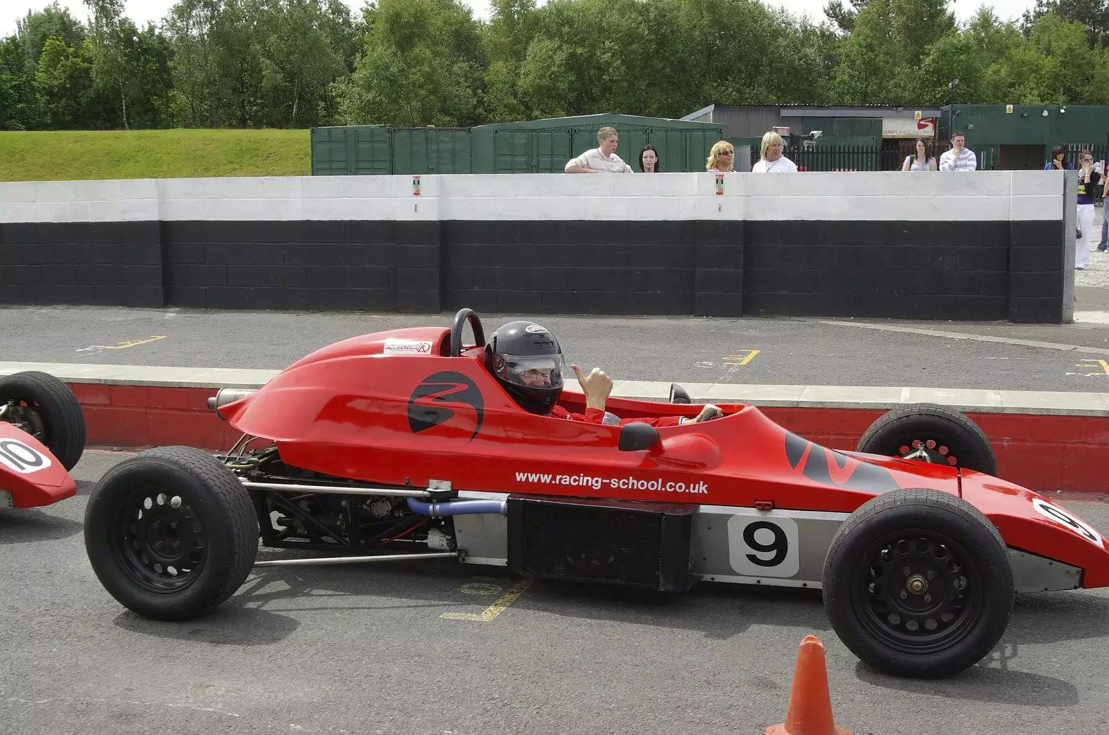 It's thumbs up for launch, from Driving a Racing Car, Three Sisters Racetrack, Wigan, Lancashire - 24th June 2008