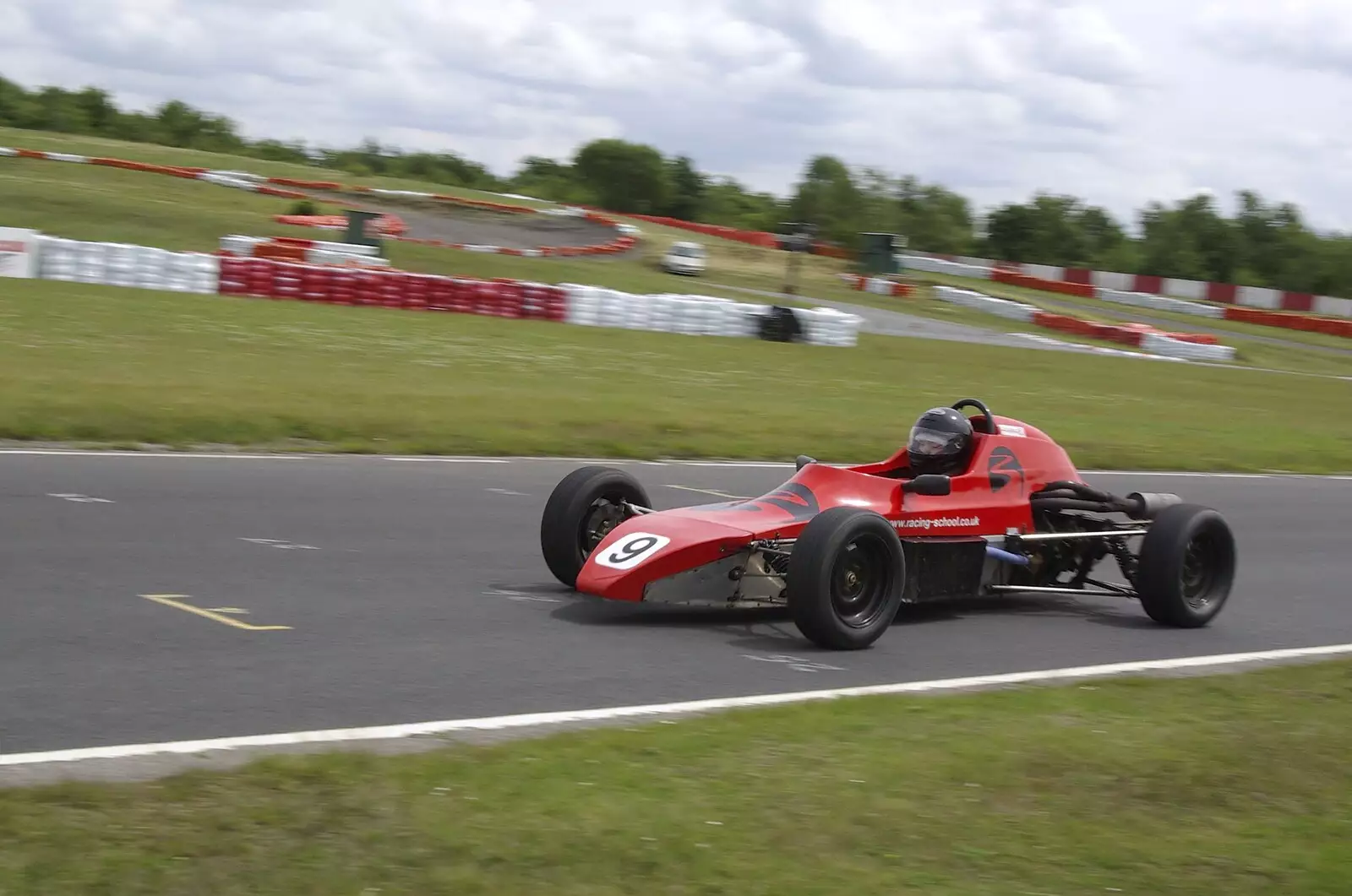 Nosher speeds past the pits, from Driving a Racing Car, Three Sisters Racetrack, Wigan, Lancashire - 24th June 2008