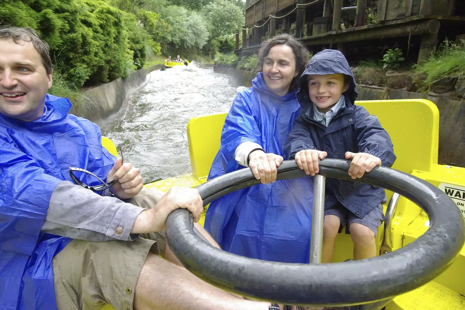 Getting a bit soggy along the Rapids' course, from Qualcomm at Alton Towers, Staffordshire - 29th June 2008