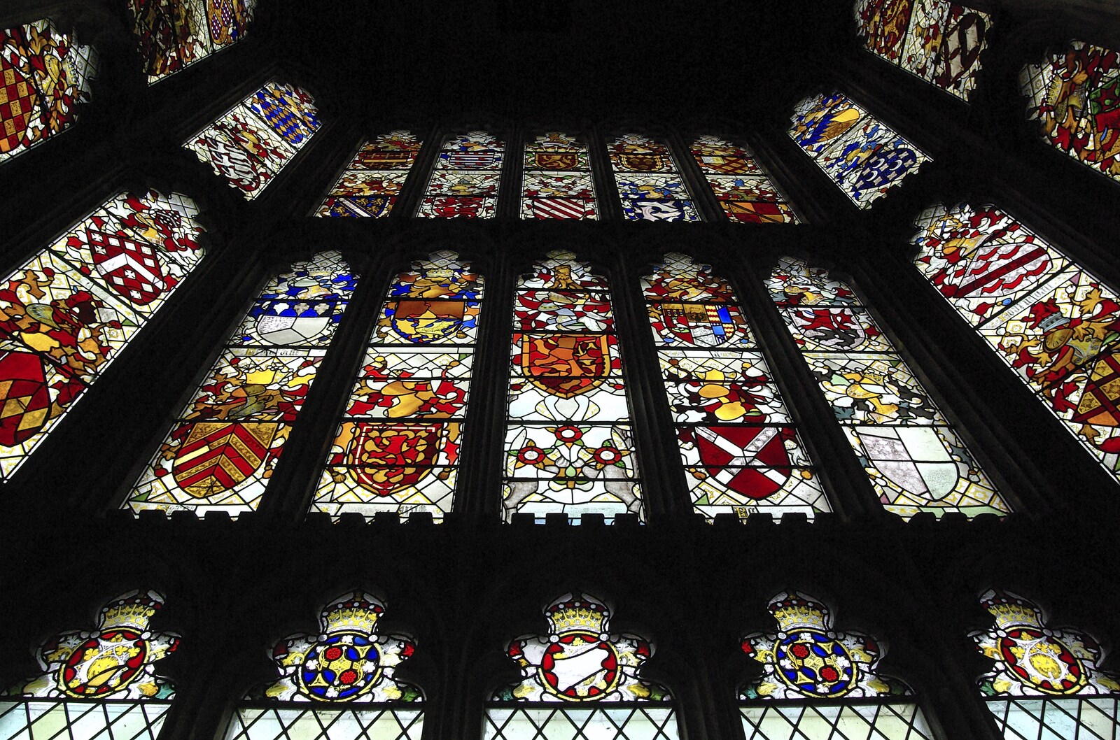 Qualcomm at Alton Towers, Staffordshire - 29th June 2008: Stained glass in the great hall