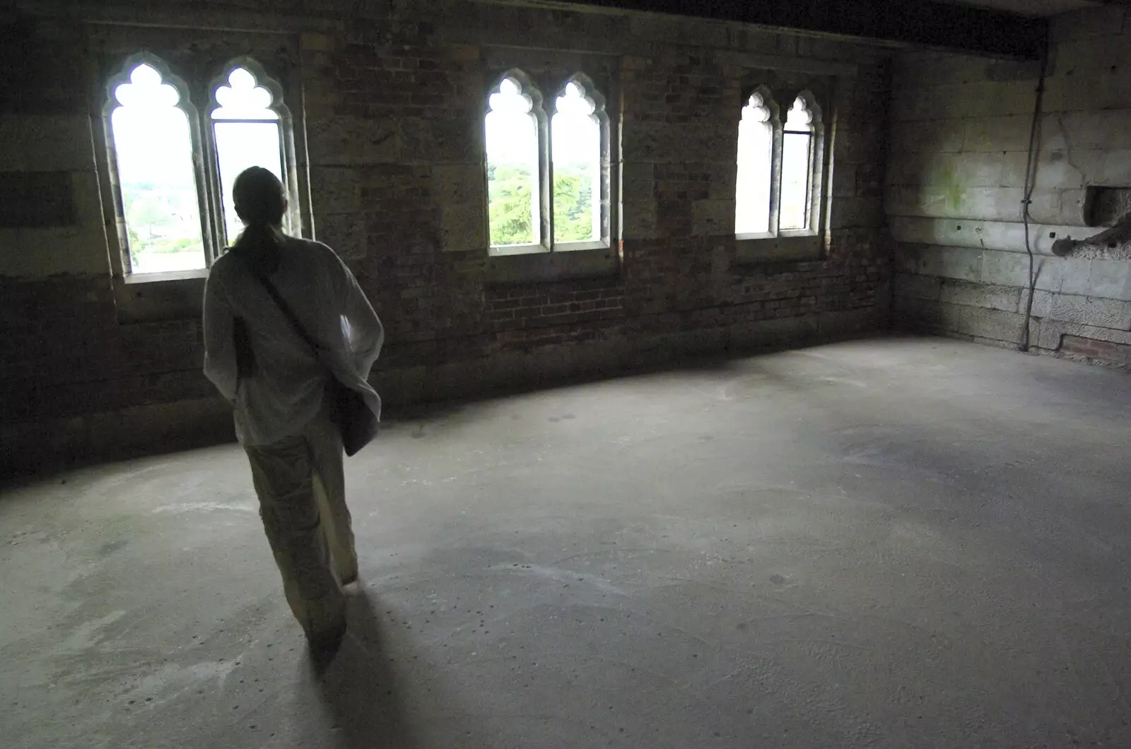 A silhouette of Isobel in an empty room, from Qualcomm at Alton Towers, Staffordshire - 29th June 2008