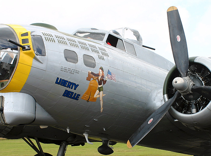 The nose-work of Liberty Belle from Debach And the B-17 "Liberty Belle", Suffolk - 12th July 2008