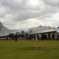 Crowds mill around the Liberty Belle B-17
