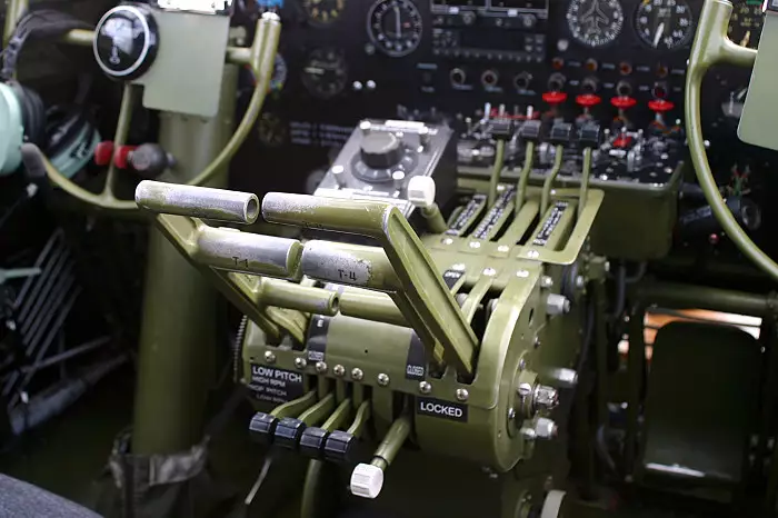 B-17 controls, from Debach And the B-17 "Liberty Belle", Suffolk - 12th July 2008