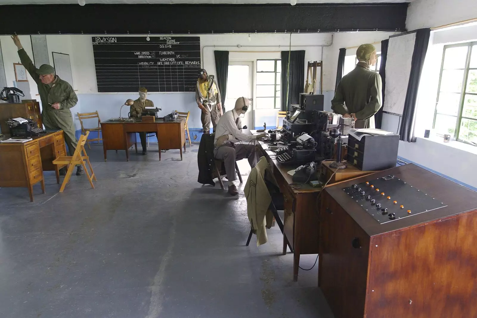 Poking around in the control tower, from Debach And the B-17 "Liberty Belle", Suffolk - 12th July 2008