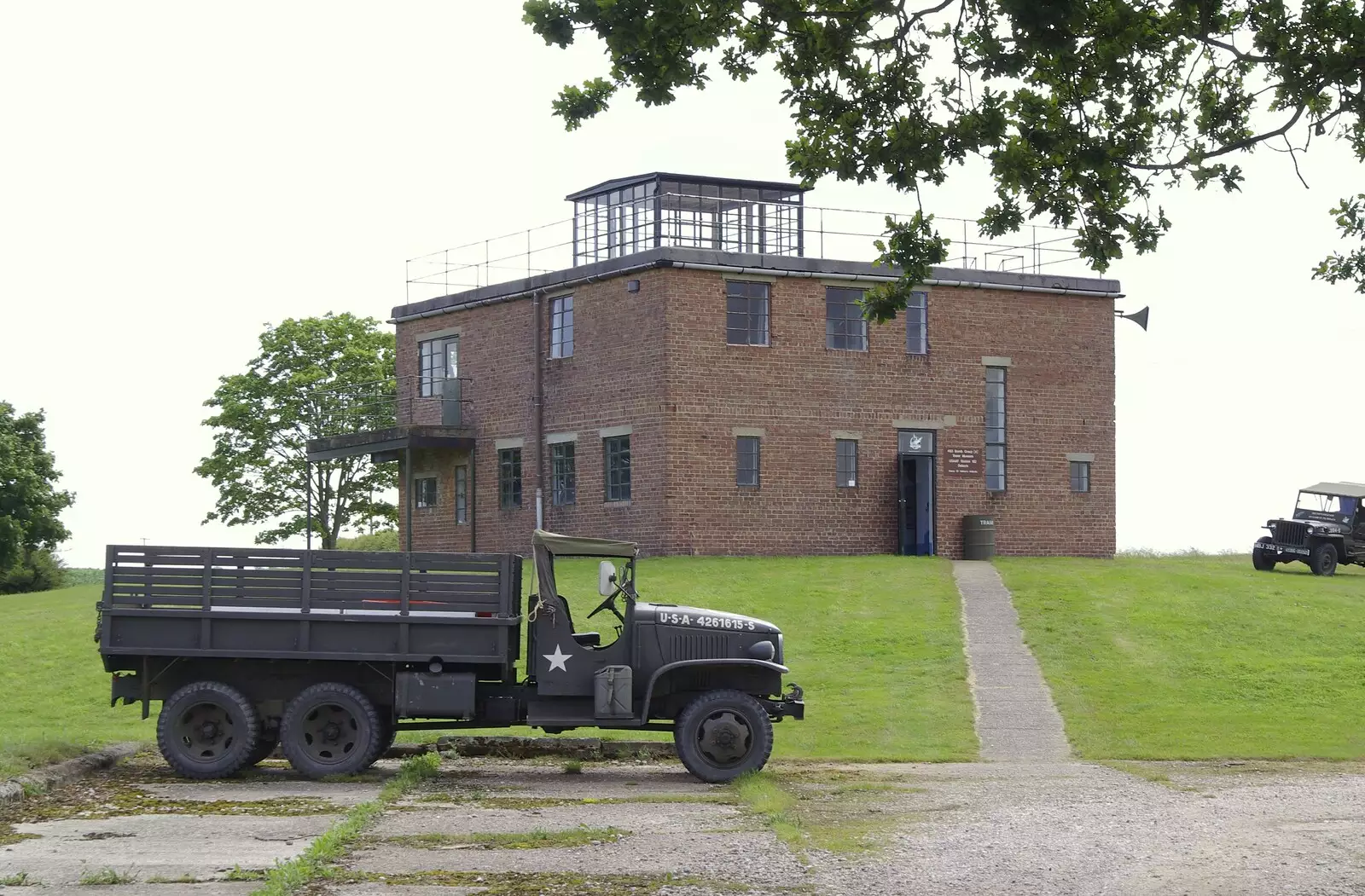 Military vehicles around the control tower, from Debach And the B-17 "Liberty Belle", Suffolk - 12th July 2008