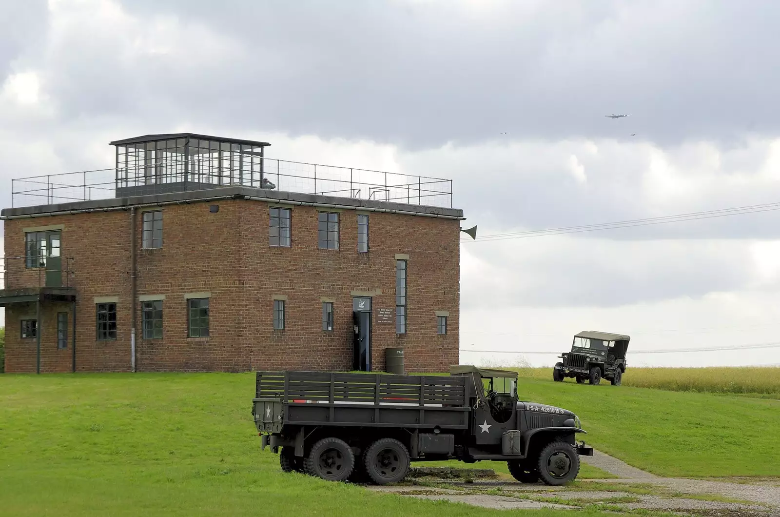 The planes appear in the distance, from Debach And the B-17 "Liberty Belle", Suffolk - 12th July 2008