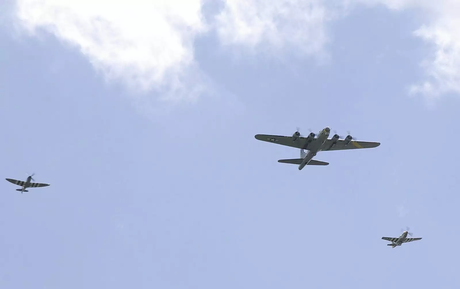 Grace Spitfire, Liberty Belle and Janie , from Debach And the B-17 "Liberty Belle", Suffolk - 12th July 2008