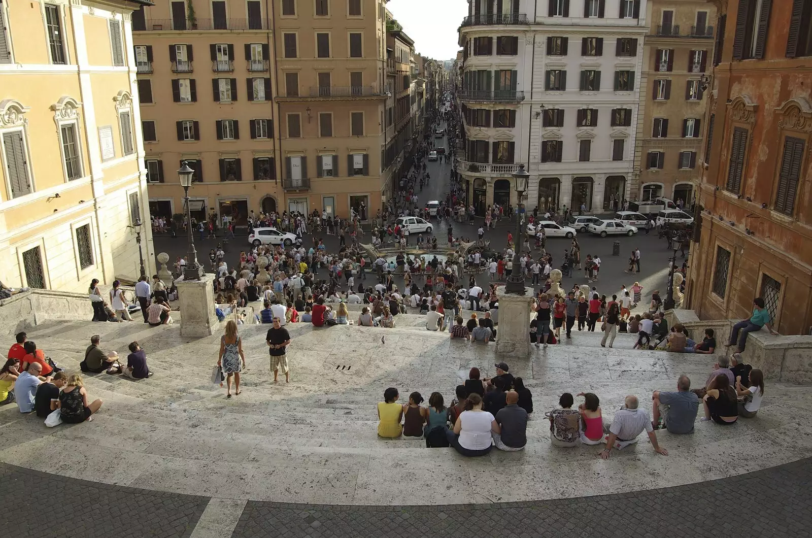 The view looking down the Spanish Steps, from A Sojourn in The Eternal City, Rome, Italy - 22nd July 2008