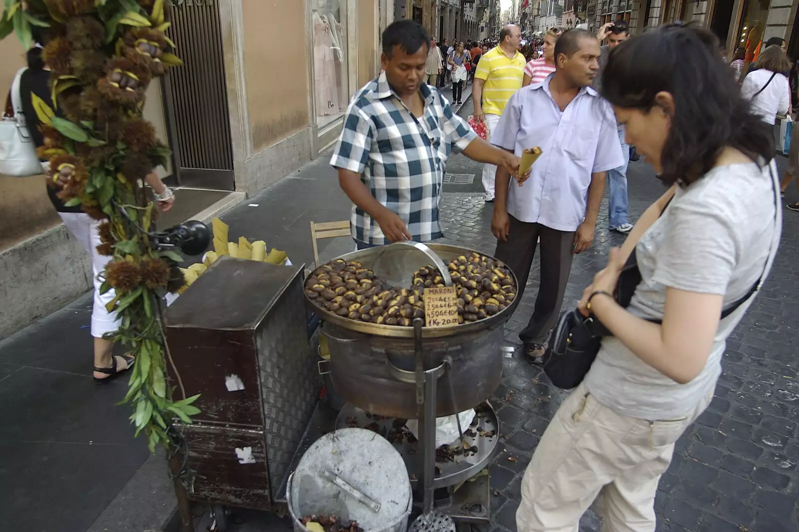 What looks a lot like chestnut roasting, from A Sojourn in The Eternal City, Rome, Italy - 22nd July 2008