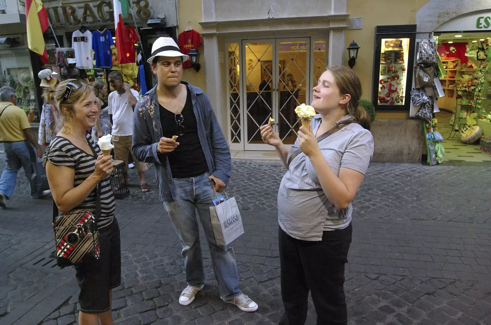 Isobel looks relieved to get a bit of Gelato, from A Sojourn in The Eternal City, Rome, Italy - 22nd July 2008