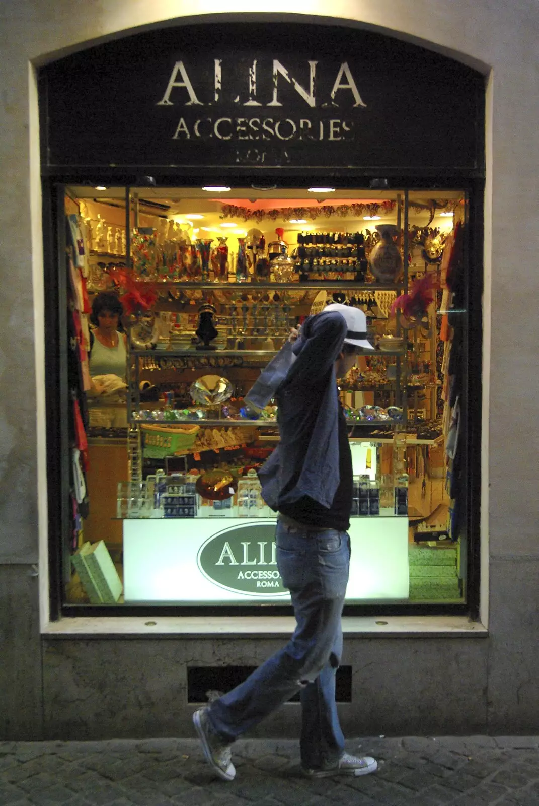 Pieter outside a shop, from A Sojourn in The Eternal City, Rome, Italy - 22nd July 2008