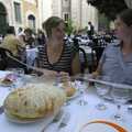 A Sojourn in The Eternal City, Rome, Italy - 22nd July 2008, Jules, Isobel and a huge puffy bread-thing