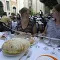 Jules, Isobel and a huge puffy bread-thing, A Sojourn in The Eternal City, Rome, Italy - 22nd July 2008