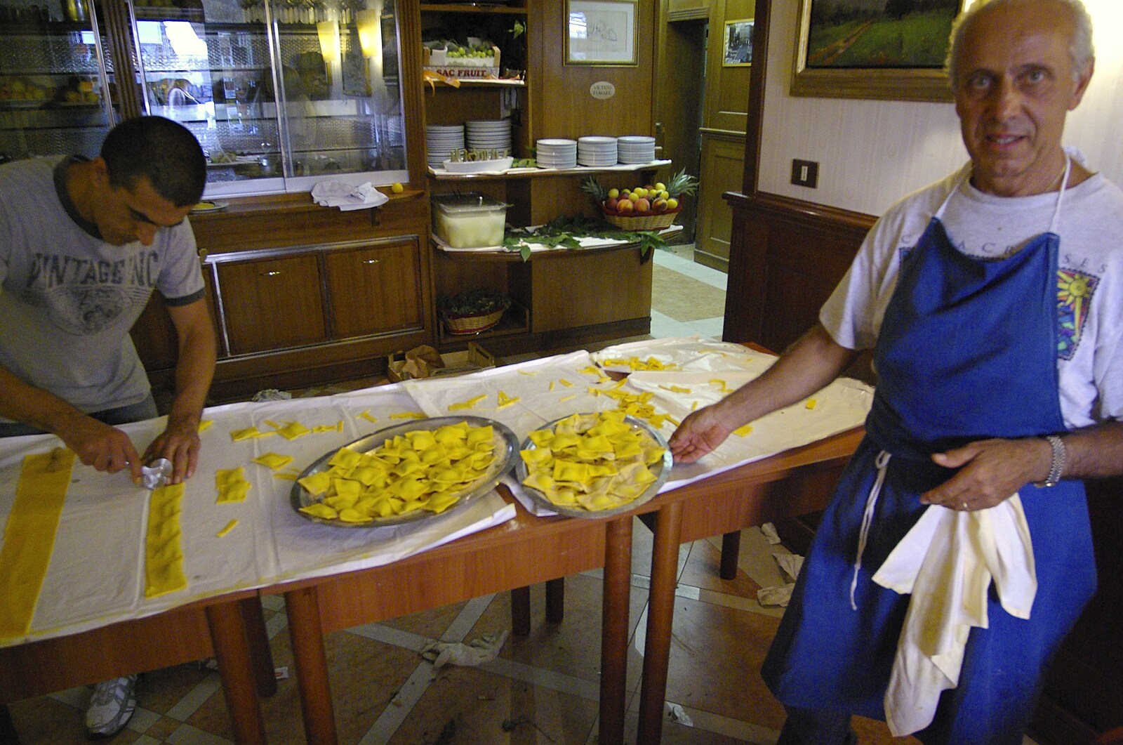 The day's ravioli is being made from A Sojourn in The Eternal City, Rome, Italy - 22nd July 2008
