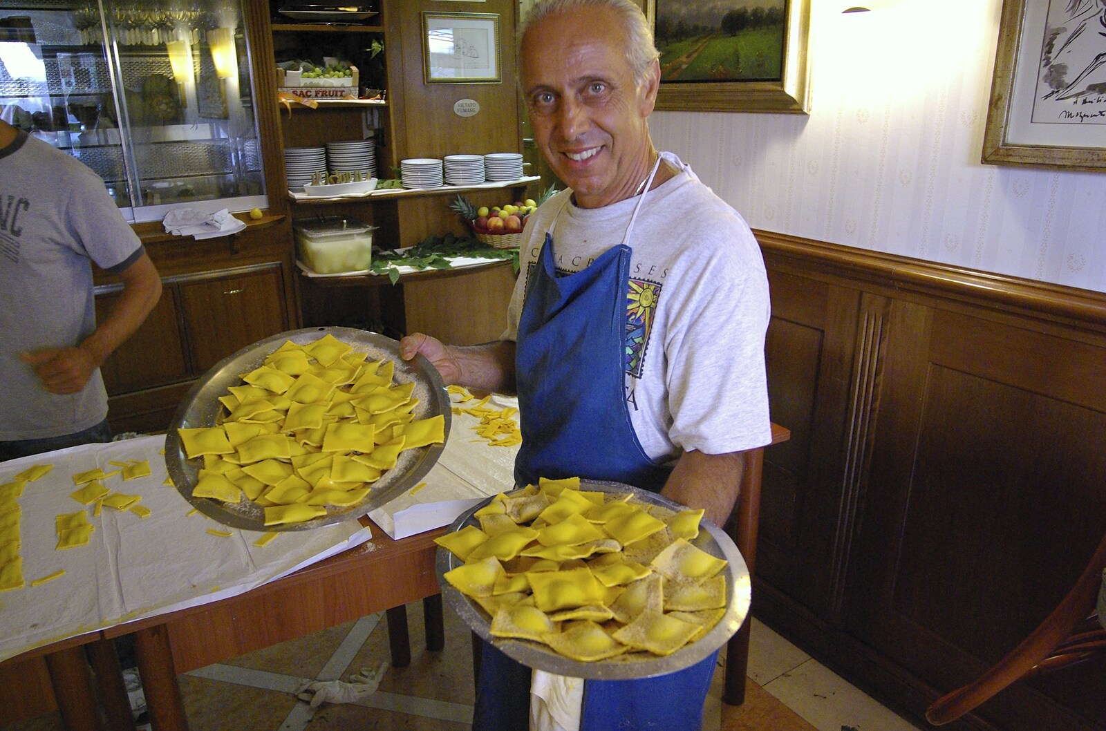 The chef proudly shows off his ravioli from A Sojourn in The Eternal City, Rome, Italy - 22nd July 2008