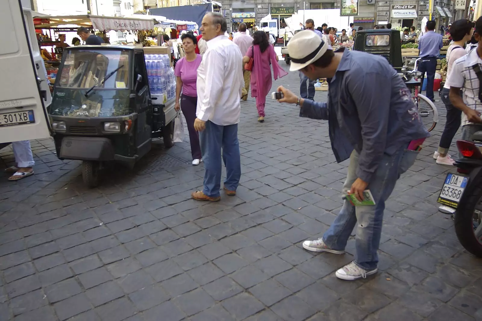 Pieter takes a photo of a tiny van, from A Sojourn in The Eternal City, Rome, Italy - 22nd July 2008