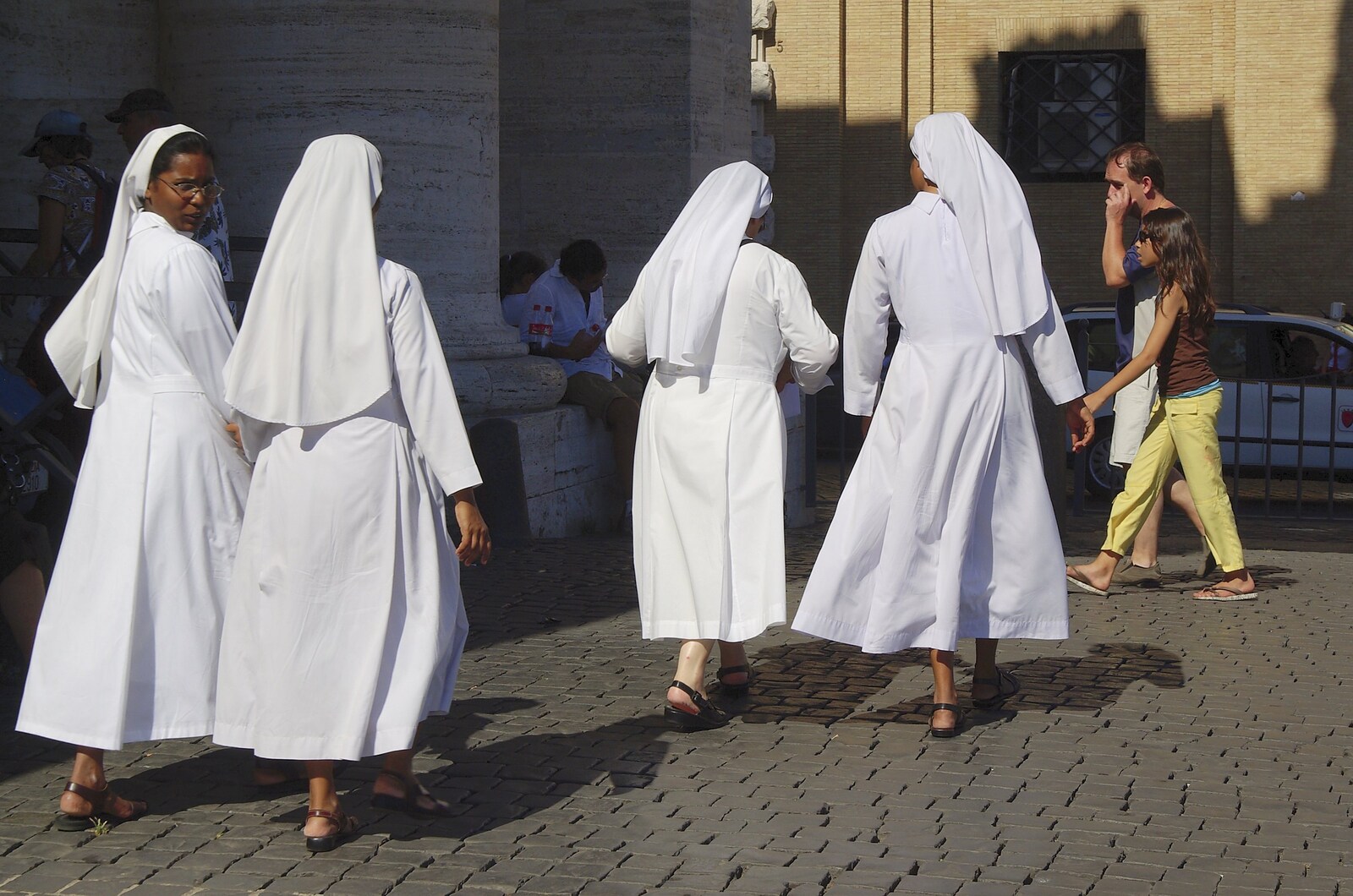 A group of nuns cross St. Peter's Square from A Sojourn in The Eternal City, Rome, Italy - 22nd July 2008