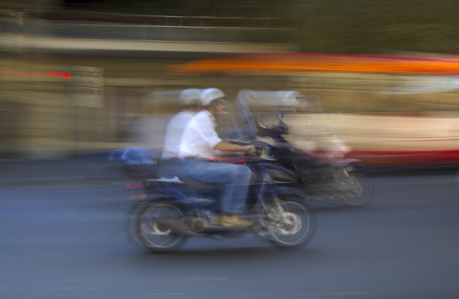 A nice accidental slow shot of the moped massive from A Sojourn in The Eternal City, Rome, Italy - 22nd July 2008