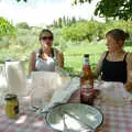 Isobel and Jules, and a bottle of Peroni, Tenuta Il Palazzo in Arezzo, Tuscany, Italy - 22nd July 2008