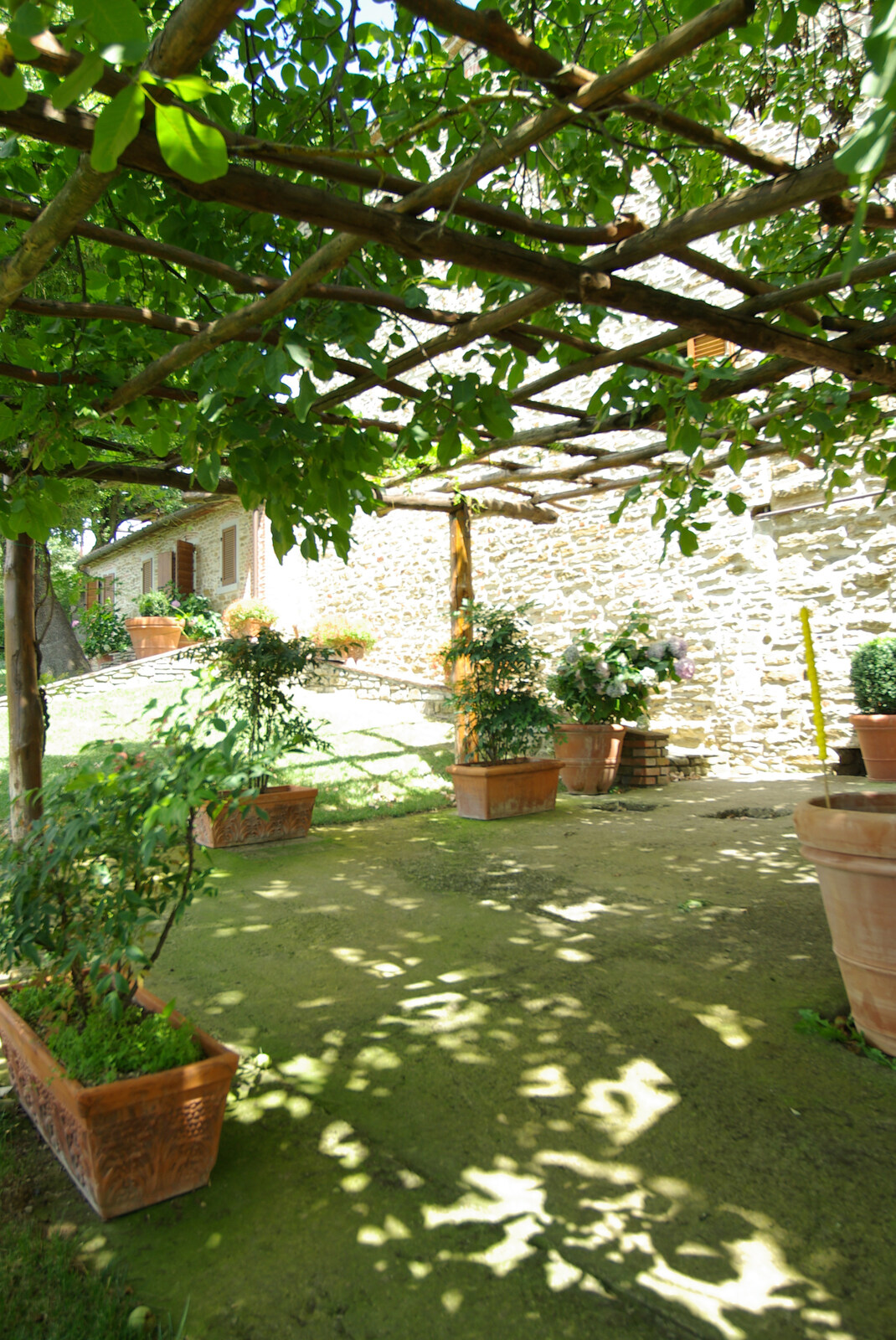 Tenuta Il Palazzo in Arezzo, Tuscany, Italy - 22nd July 2008: Our shaded patio
