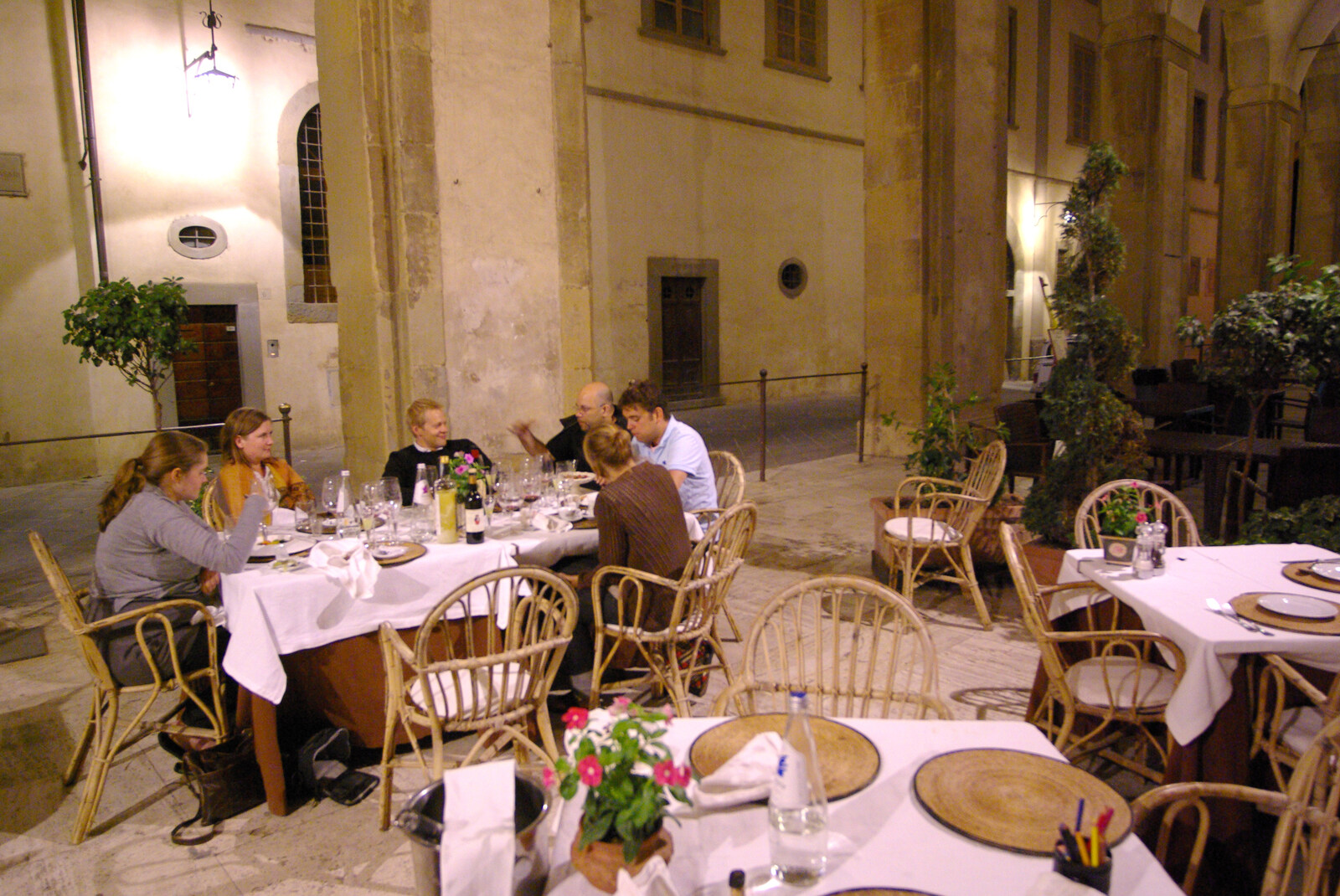 The group around the table from Tenuta Il Palazzo in Arezzo, Tuscany, Italy - 22nd July 2008