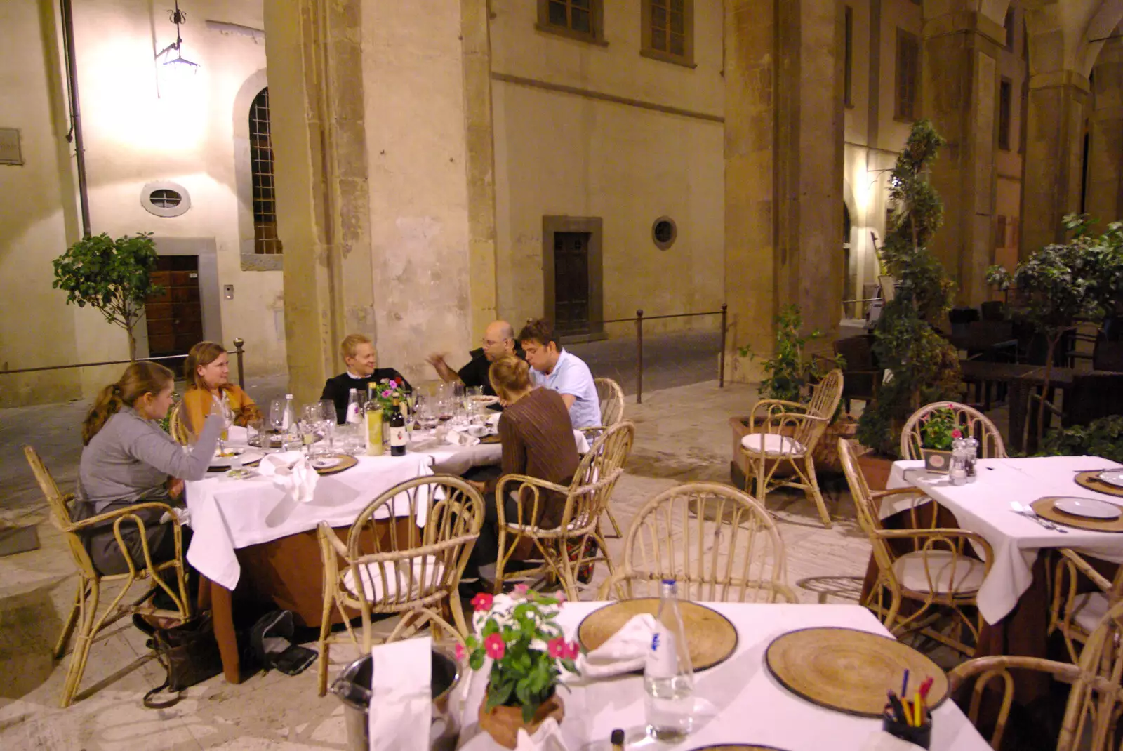 The group around the table, from Tenuta Il Palazzo in Arezzo, Tuscany, Italy - 22nd July 2008