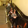 The gang mess around on the escalators, Tenuta Il Palazzo in Arezzo, Tuscany, Italy - 22nd July 2008