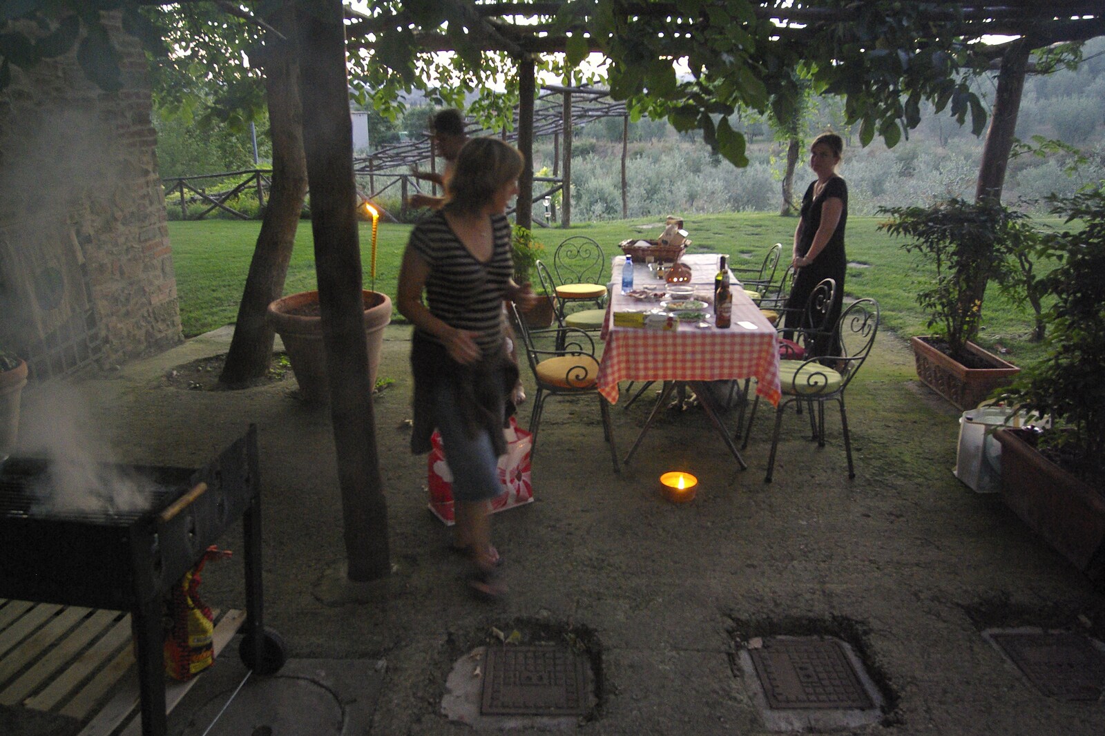 Tenuta Il Palazzo in Arezzo, Tuscany, Italy - 22nd July 2008: An evening barbeque